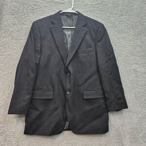 Pavone Mens Black Pure Cashmere Blazer Jacket Size 42 Regular Made In Chile